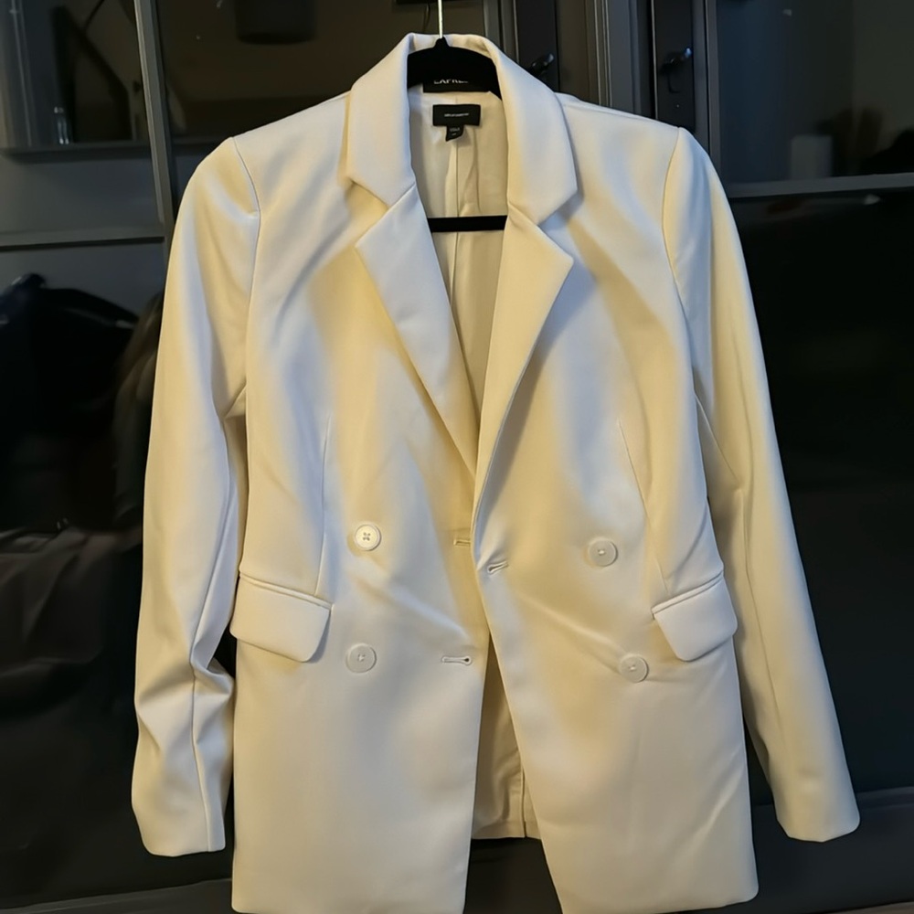 Soft cream blazer size XS by Express. Super soft double knit,